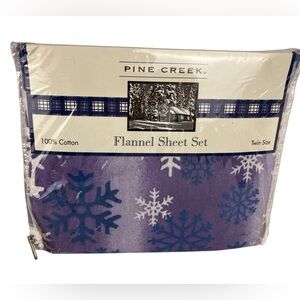 Twin Size Flannel Sheet Set 100% Cotton Lavender Snowflakes Cozy Warm Frozen